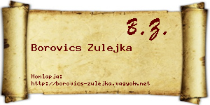 Borovics Zulejka névjegykártya